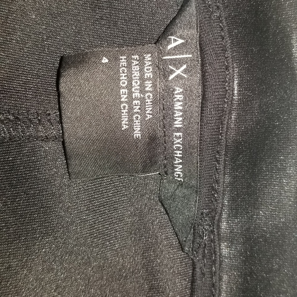 AX Armani Exchange leather black pants